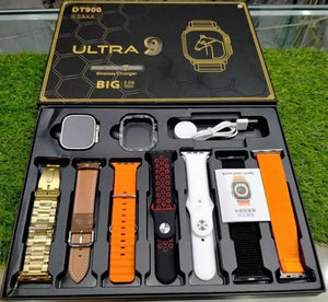 DT 900 7 in 1 Strap Ultra 9 Smart Watch - 49MM Dial - Full Touch Display - 7 Different Strap